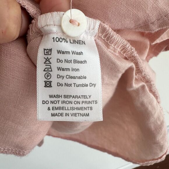 Lanhtropy Dress Womens XS Linen Tunic Flounce Victorian Boho Chic Romantic Frill - Picture 7 of 9